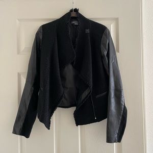 Vince small black leather jacket